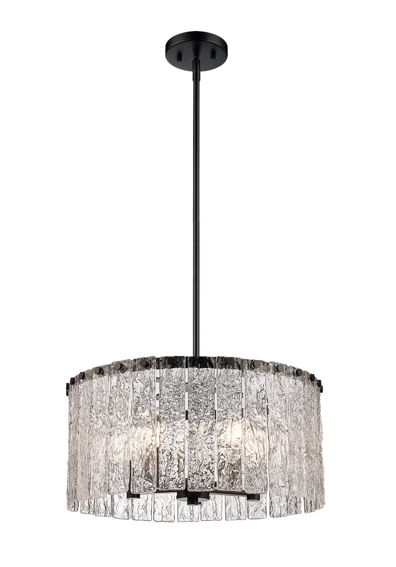 Glacier 5 Light 19" Pendant in Matte Black