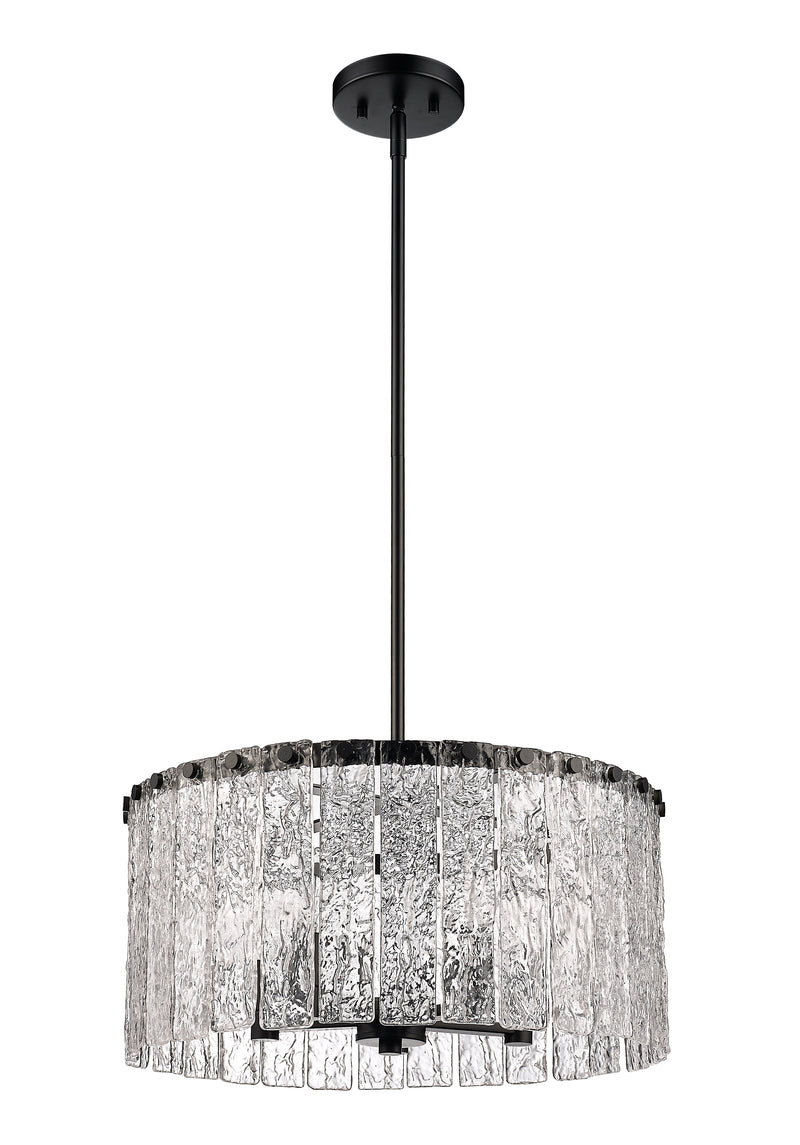 Glacier 5 Light 19" Pendant in Matte Black