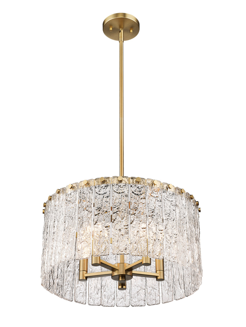 Glacier 5 Light 19" Pendant in Modern Gold