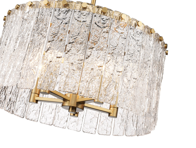 Glacier 5 Light 19" Pendant in Modern Gold