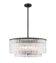 Glacier 10 Light 27.5" Pendant in Matte Black
