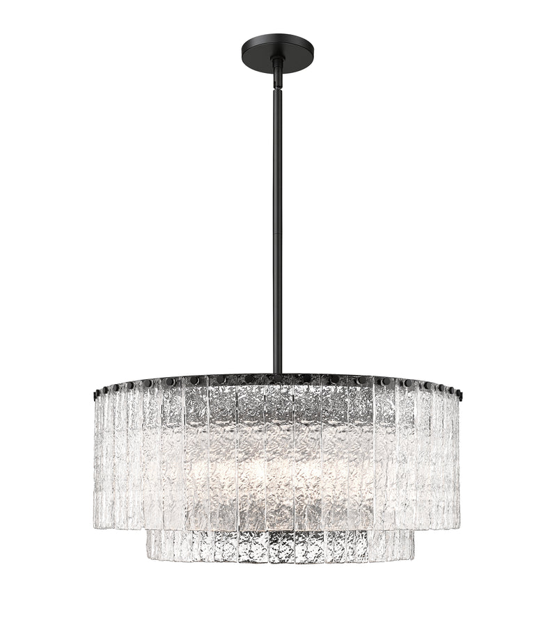 Glacier 10 Light 27.5" Pendant in Matte Black