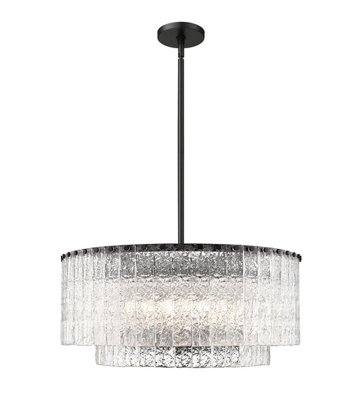 Glacier 10 Light 27.5" Pendant in Matte Black