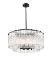 Glacier 10 Light 27.5" Pendant in Matte Black