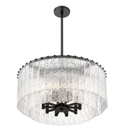 Glacier 10 Light 27.5" Pendant in Matte Black