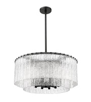 Glacier 10 Light 27.5" Pendant in Matte Black