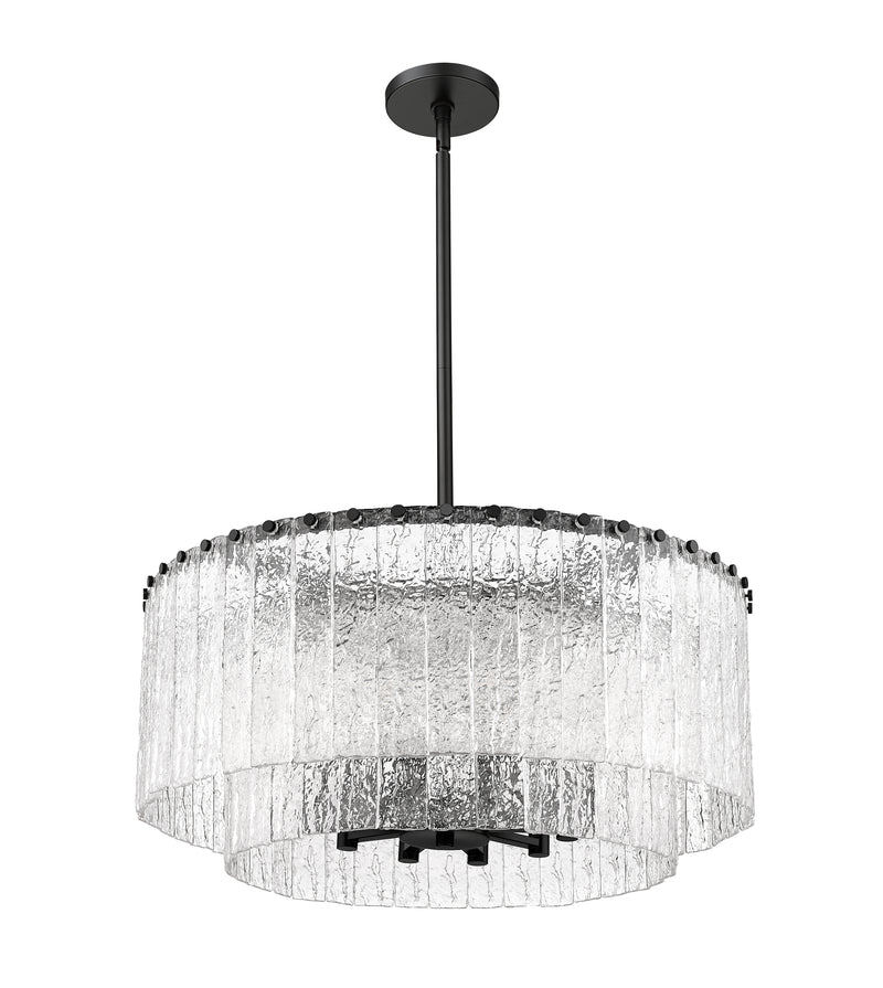 Glacier 10 Light 27.5" Pendant in Matte Black