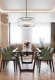 Glacier 10 Light 27.5" Pendant in Matte Black in a room setting