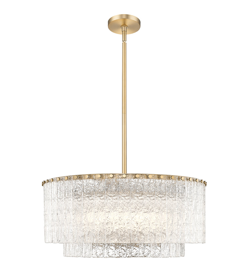 Glacier 10 Light 27.5" Pendant in Modern Gold