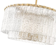 Glacier 10 Light 27.5" Pendant in Modern Gold