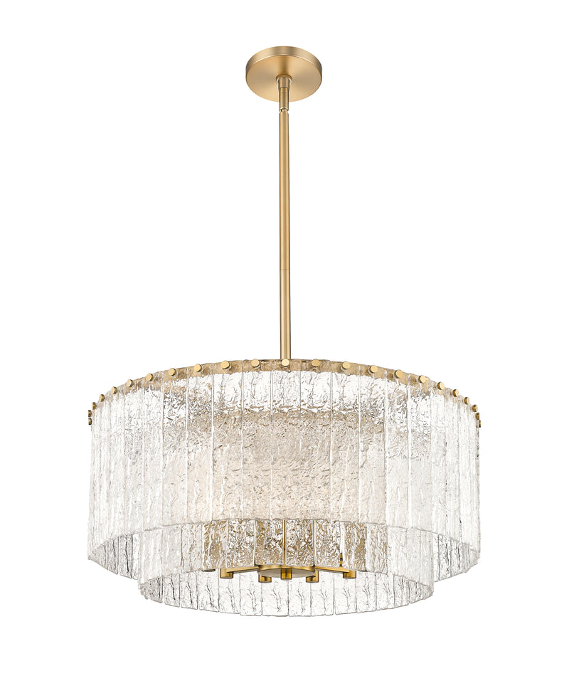 Glacier 10 Light 27.5" Pendant in Modern Gold