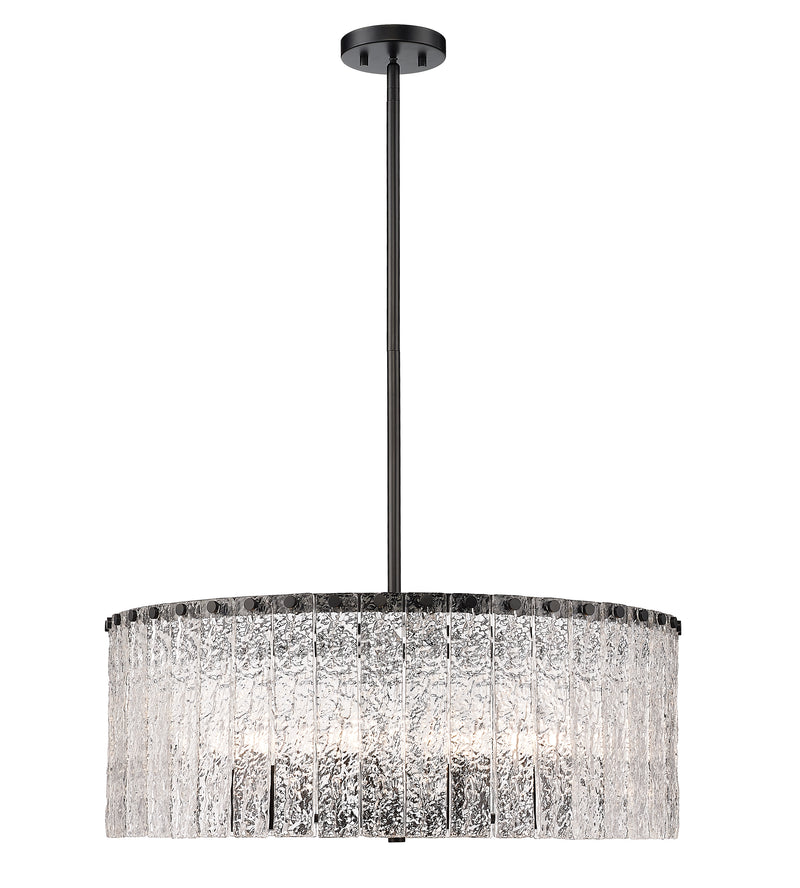 Glacier 10 Light 26.75" Pendant in Matte Black