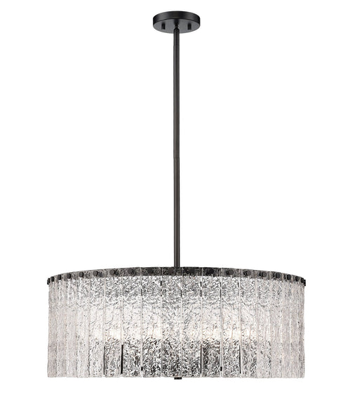 Glacier 10 Light 26.75" Pendant in Matte Black