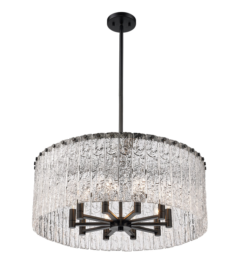 Glacier 10 Light 26.75" Pendant in Matte Black