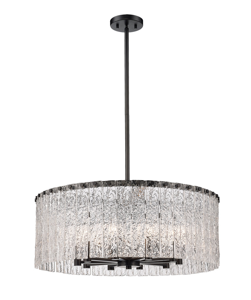 Glacier 10 Light 26.75" Pendant in Matte Black