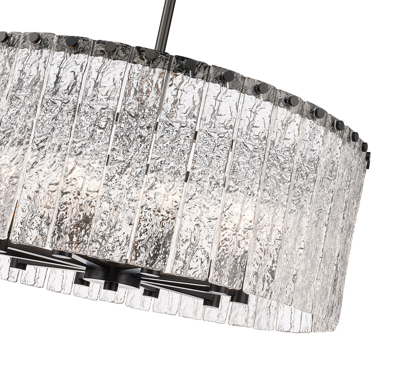 Glacier 10 Light 26.75" Pendant in Matte Black