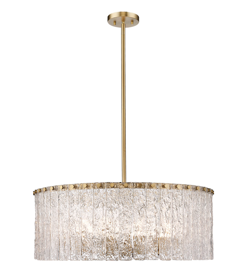 Glacier 10 Light 26.75" Pendant in Modern Gold