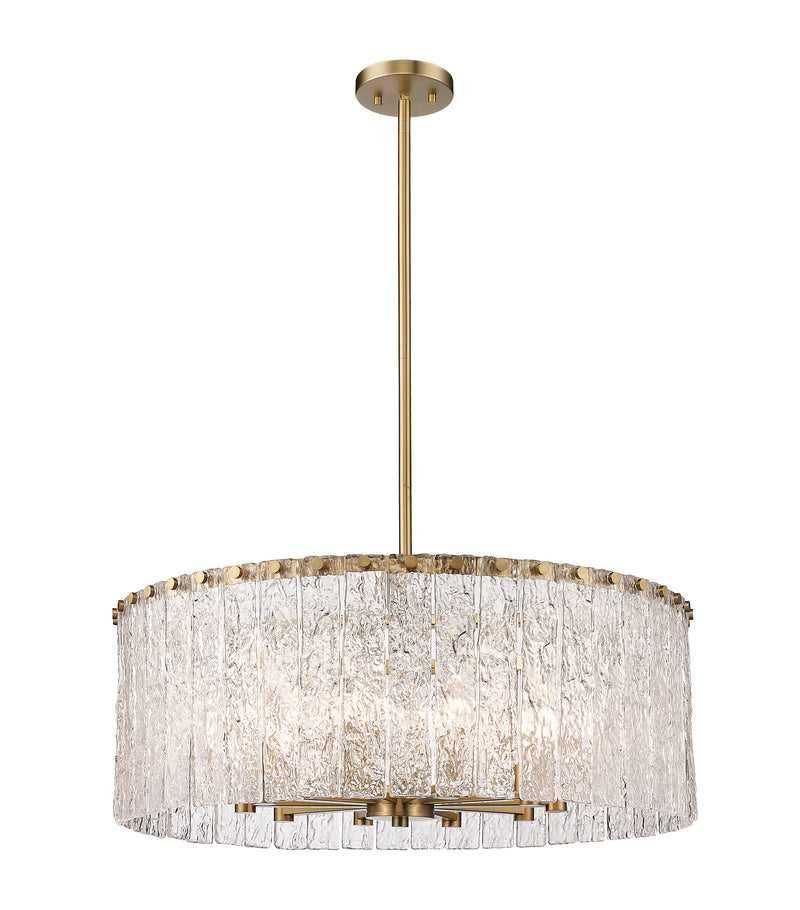 Glacier 10 Light 26.75" Pendant in Modern Gold
