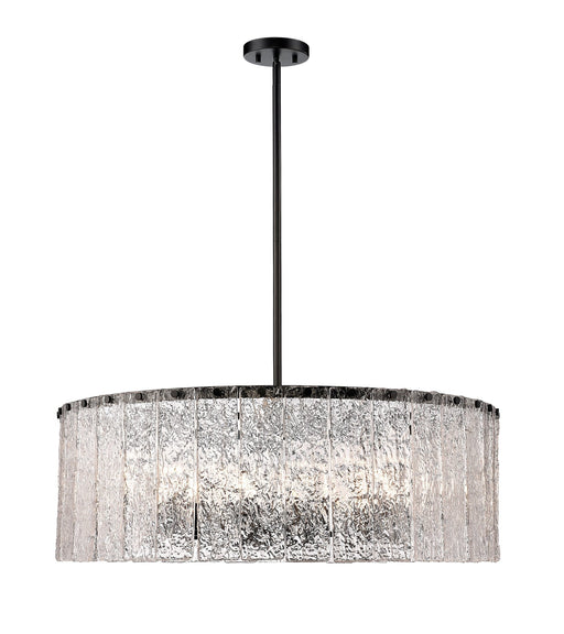 Glacier 12 Light 32.5" Pendant in Matte Black