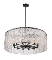 Glacier 12 Light 32.5" Pendant in Matte Black