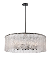 Glacier 12 Light 32.5" Pendant in Matte Black