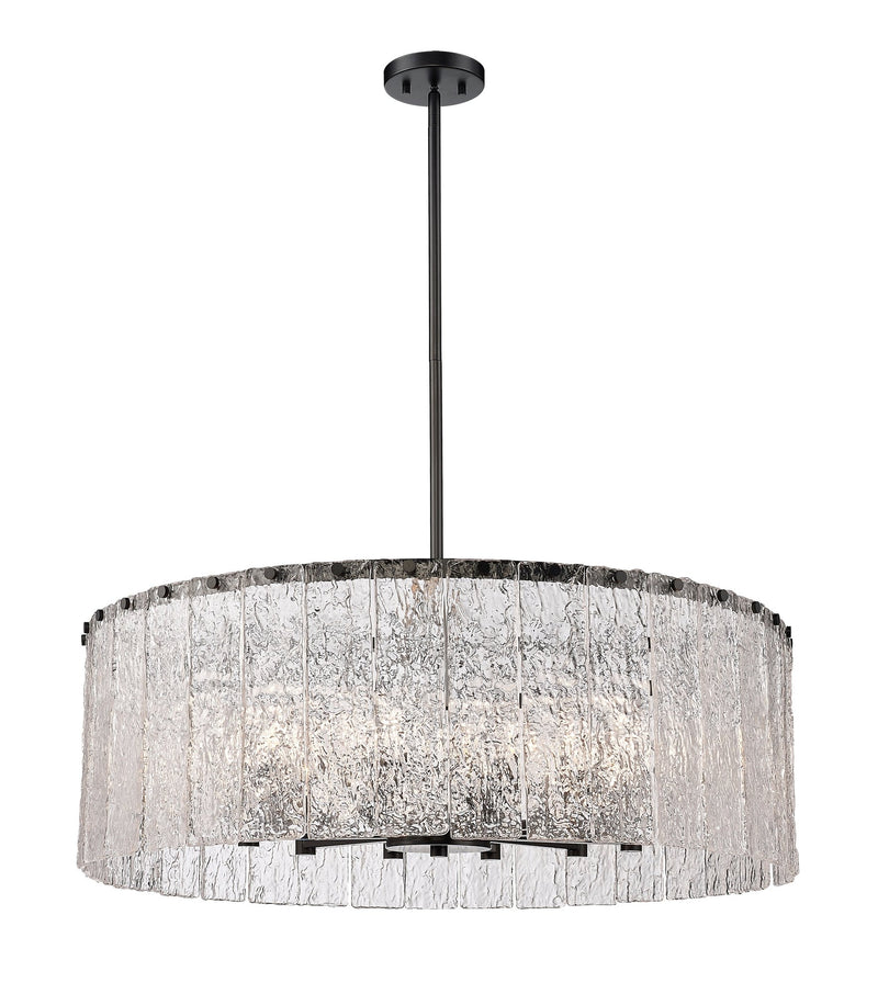 Glacier 12 Light 32.5" Pendant in Matte Black