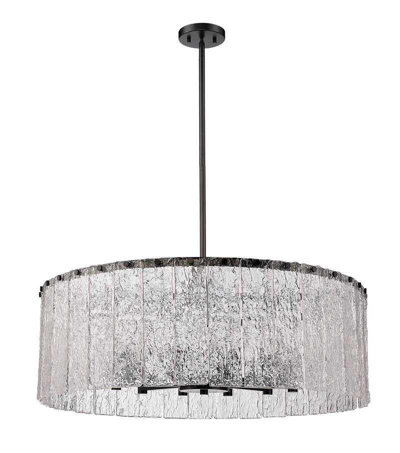 Glacier 12 Light 32.5" Pendant in Matte Black