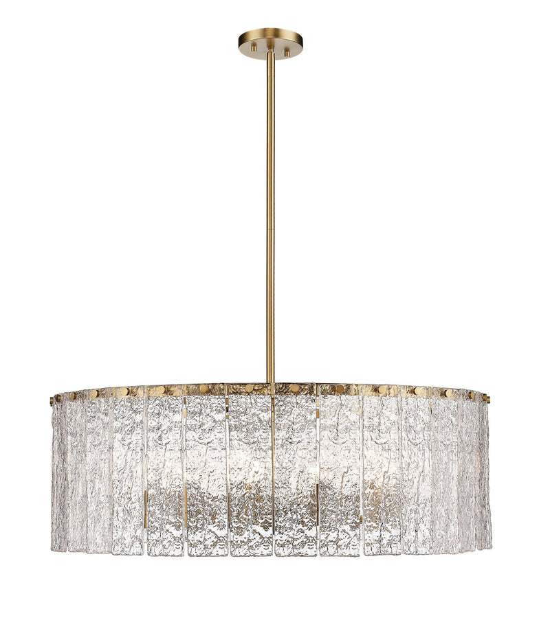 Glacier 12 Light 32.5" Pendant in Modern Gold