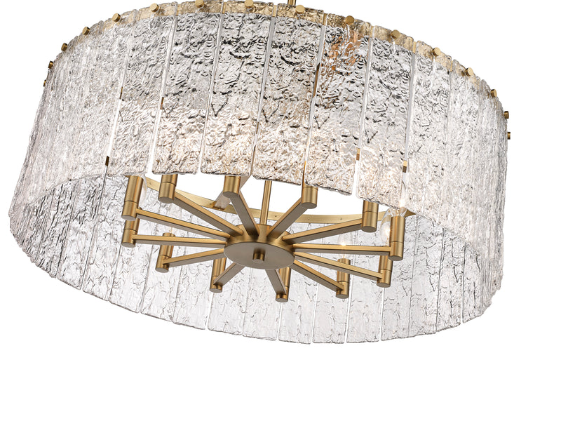 Glacier 12 Light 32.5" Pendant in Modern Gold