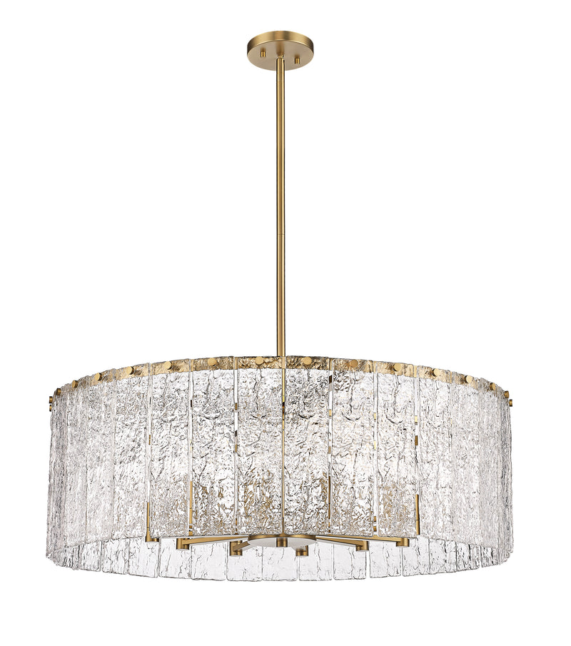 Glacier 12 Light 32.5" Pendant in Modern Gold