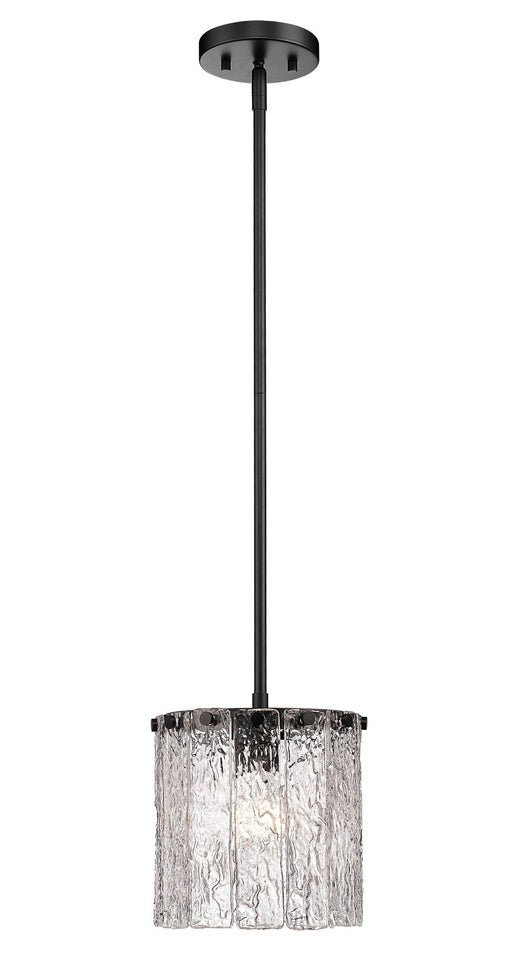 Glacier 1 Light 8.5" Pendant in Matte Black