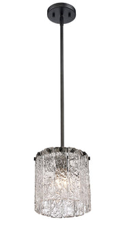 Glacier 1 Light 8.5" Pendant in Matte Black
