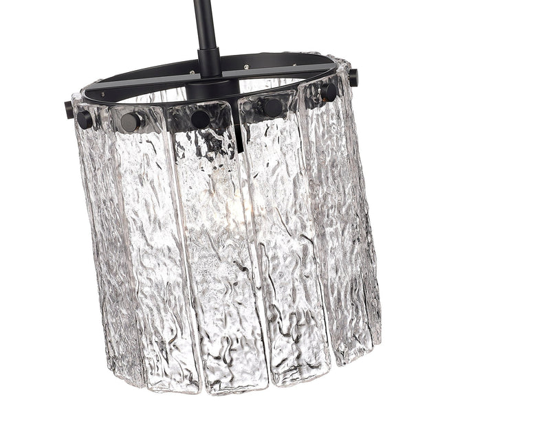 Glacier 1 Light 8.5" Pendant in Matte Black