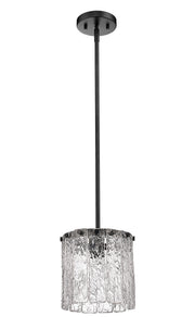 Glacier 1 Light 8.5" Pendant in Matte Black