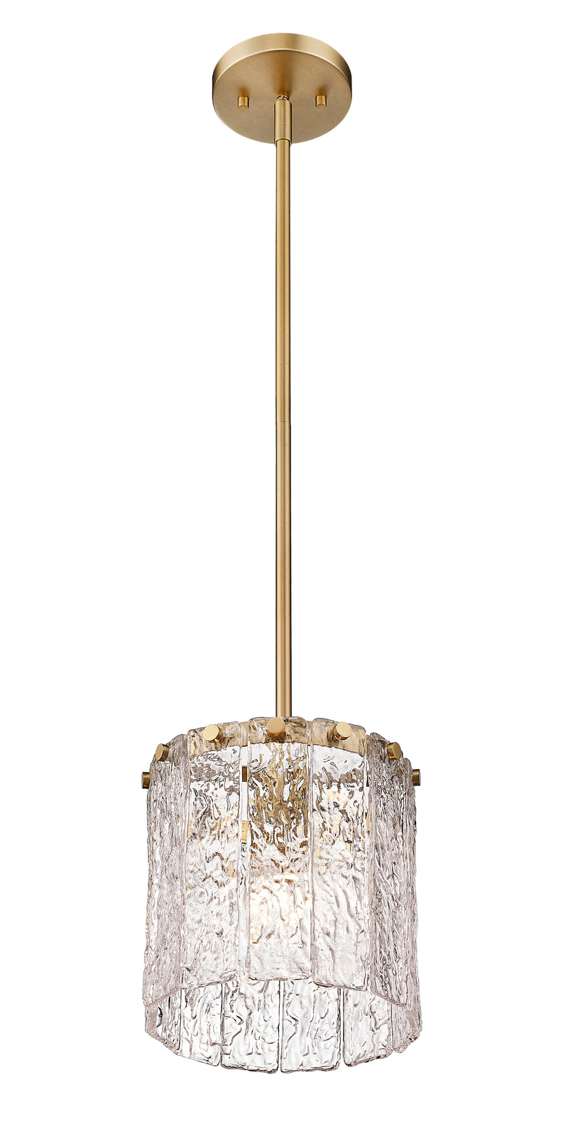 Glacier 1 Light 8.5" Pendant in Modern Gold