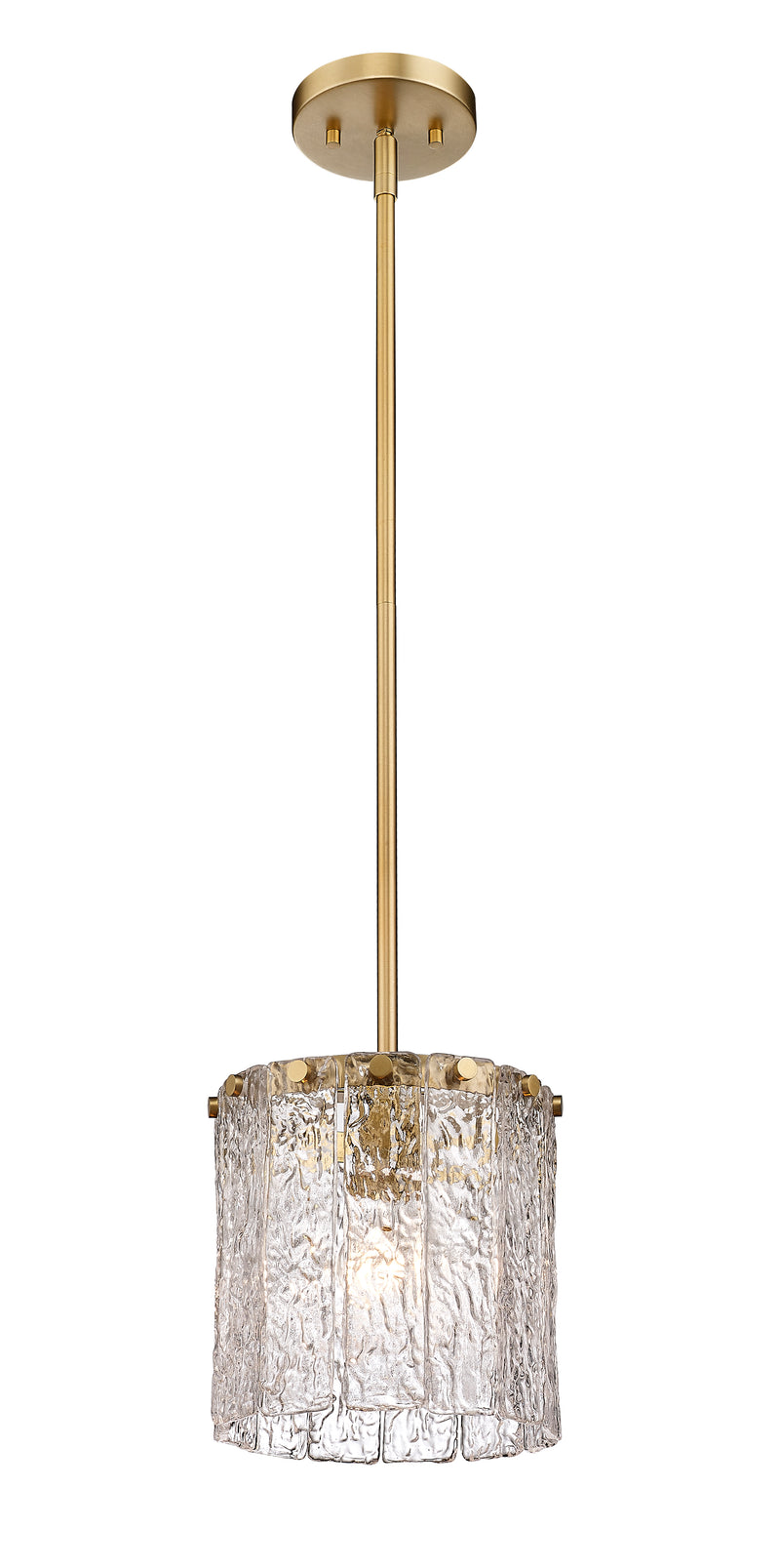 Glacier 1 Light 8.5" Pendant in Modern Gold