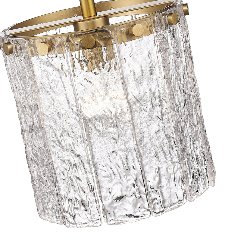 Glacier 1 Light 8.5" Pendant in Modern Gold