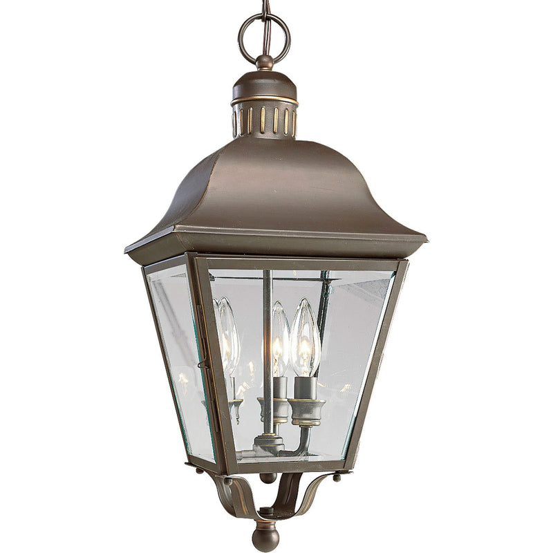 Andover 3-Light Outdoor Lantern Pendant in Antique Bronze
