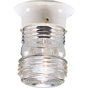 Utility Lantern Outdoor Flush Mount in White