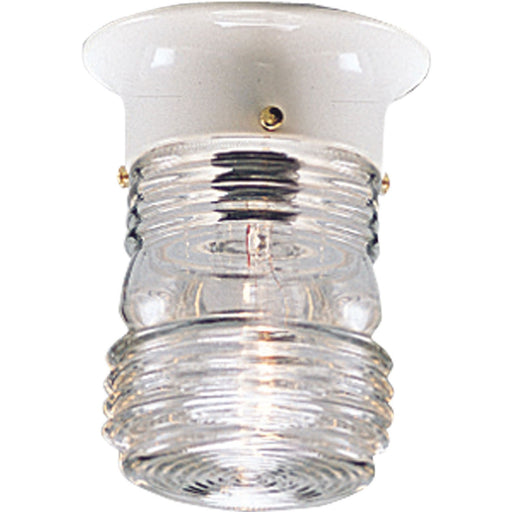 Utility Lantern Outdoor Flush Mount in White