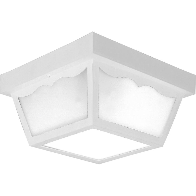 Ceiling Mount Polycarbonate 2-Light Outdoor Flush Mount in White
