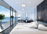 Anders 3 Light 22" Flush Mount in Polished Nickel in a room setting