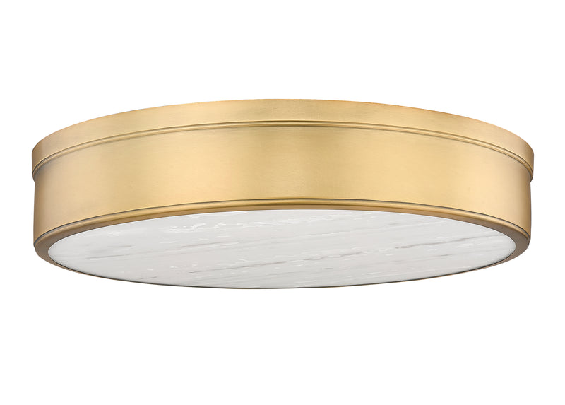 Anders 3 Light 22" Flush Mount in Rubbed Brass