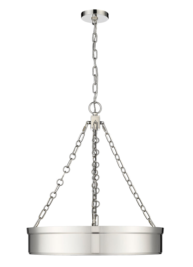 Anders 3 Light 22" Pendant in Polished Nickel