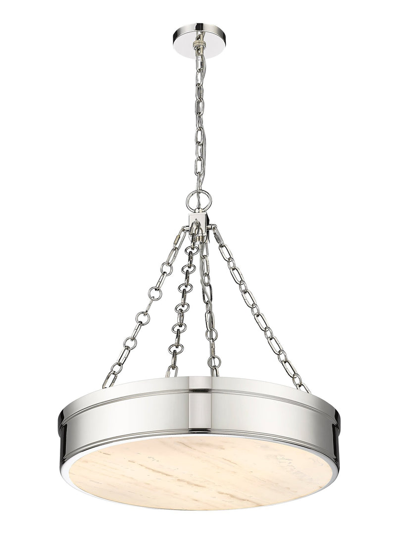 Anders 3 Light 22" Pendant in Polished Nickel