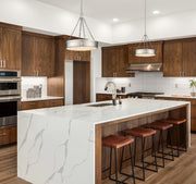 Anders 3 Light 22" Pendant in Polished Nickel in a room setting