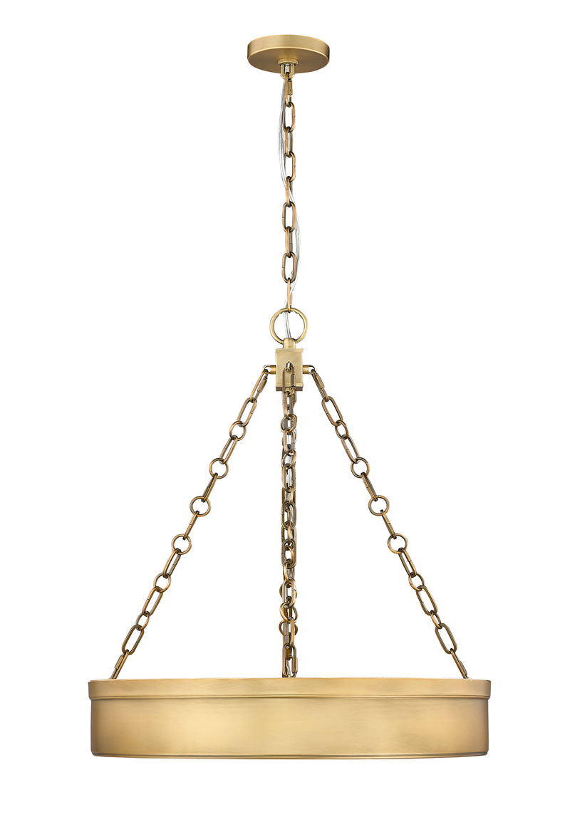 Anders 3 Light 22" Pendant in Rubbed Brass