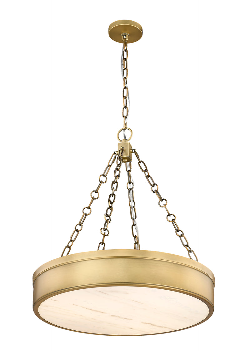 Anders 3 Light 22" Pendant in Rubbed Brass