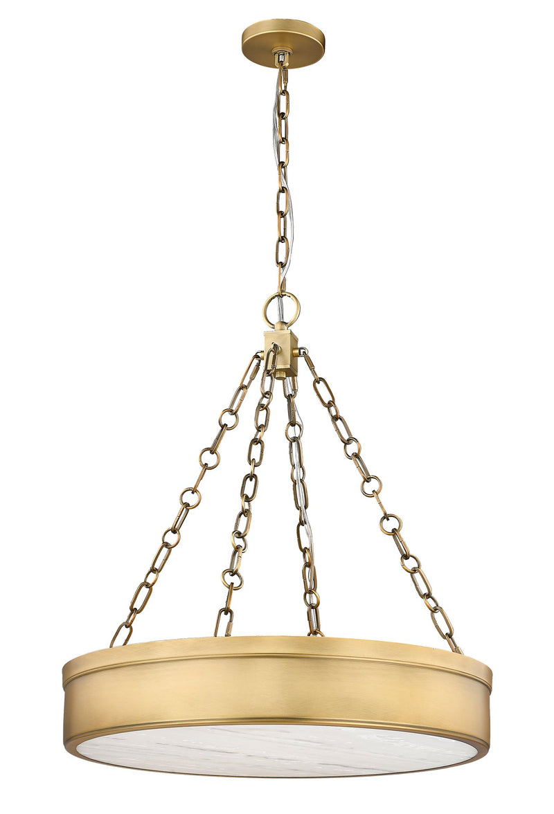 Anders 3 Light 22" Pendant in Rubbed Brass