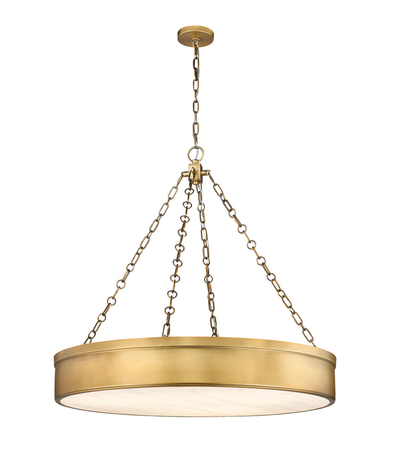 Anders 3 Light 33" Pendant in Rubbed Brass